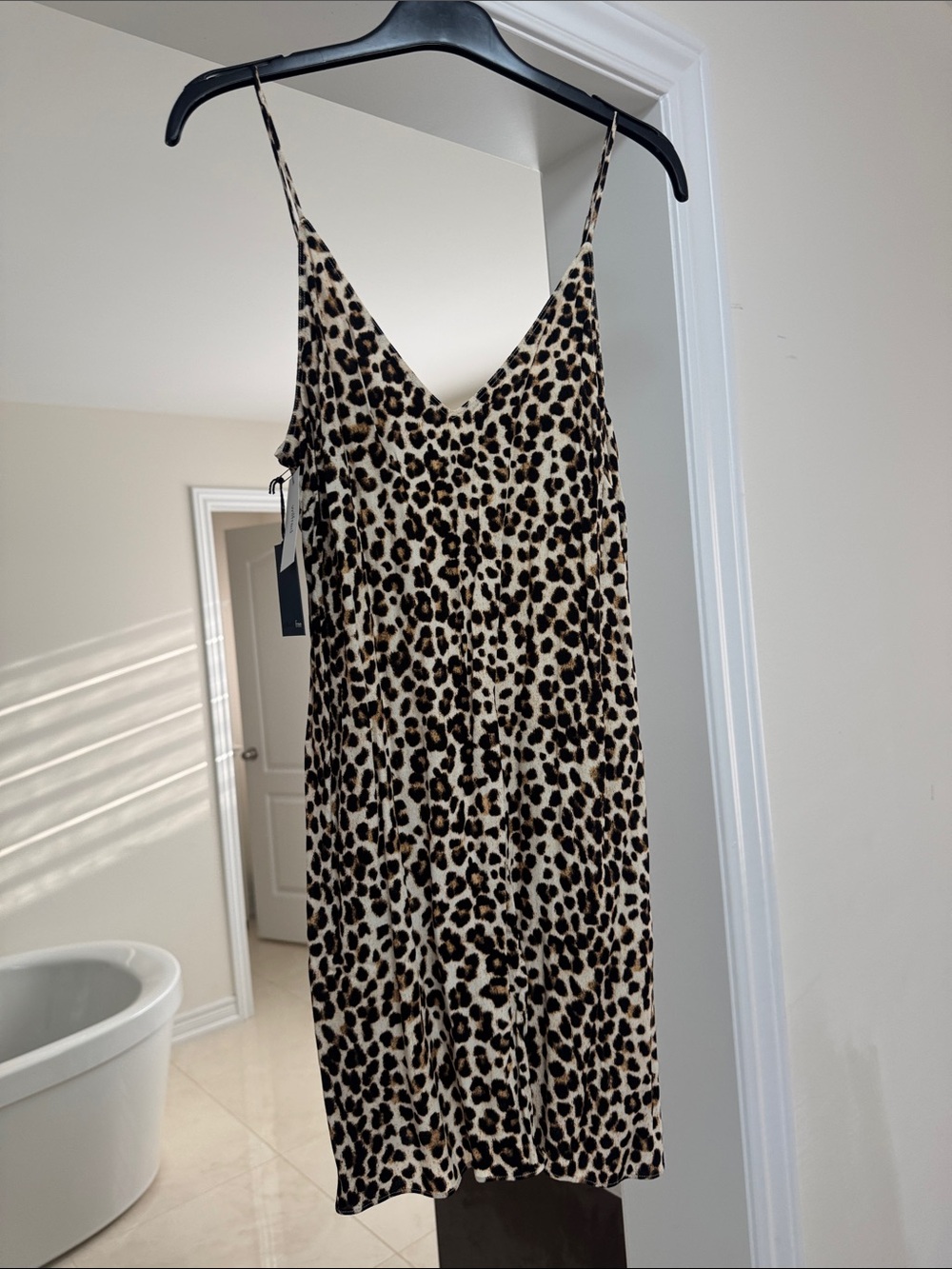 Wilfred Leopard-Print Slip Dress in Beige and Brown